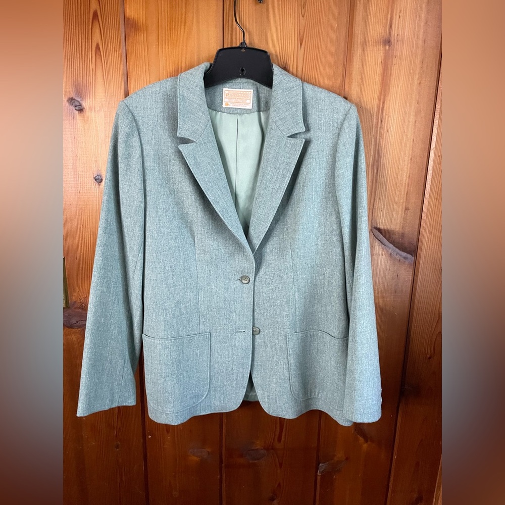 Pendleton Light Green Wool Blazer. - image 1